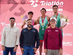 Conquistan el Triatlón Tamaulipas Eduardo Núñez y Fernanda Salazar
